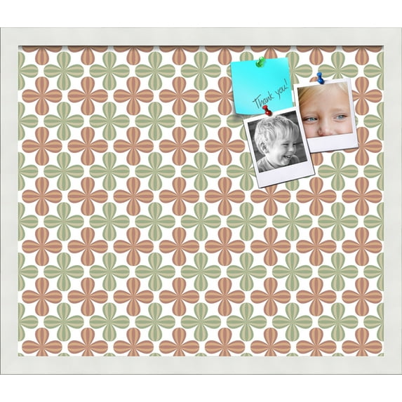 PinPix ArtToFrames 18x15 Custom Cork Bulletin Board Poster Board Has a Fabric Style Canvas Finish, Framed in Satin White Frame (PinPix-558)