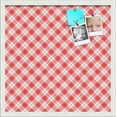 thumbnail image 1 of PinPix ArtToFrames 18x18 Custom Cork Bulletin Board Argyle Red   Poster Board Has a Fabric Style Canvas Finish, Framed in Satin White Frame (PinPix-646), 1 of 1