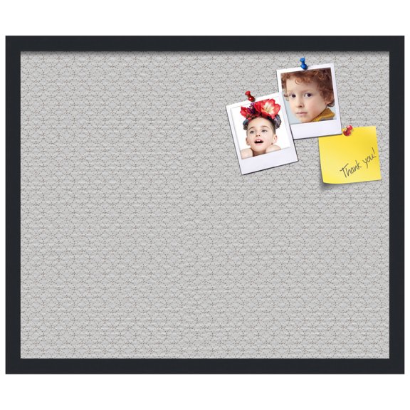 PinPix ArtToFrames 18x22 Custom Cork Bulletin Board Beige Circles   Poster Board Has a Fabric Style Canvas Finish, Framed in Satin Black (PinPix-491)