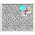 thumbnail image 1 of PinPix ArtToFrames 18x22 Custom Cork Bulletin Board Black Flower - Leaf   Poster Board Has a Fabric Style Canvas Finish, Framed in Satin White Frame (PinPix-178), 1 of 6