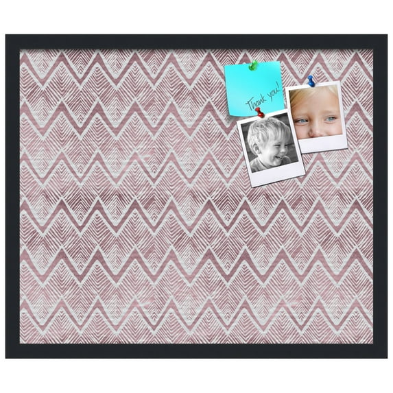 PinPix ArtToFrames 18x22 Custom Cork Bulletin Board Bohemian Peaks Red Poster Board Has a Fabric Style Canvas Finish, Framed in Satin Black (PinPix-1592)
