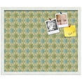 thumbnail image 1 of PinPix ArtToFrames 18x22 Custom Cork Bulletin Board Floral Blue And Green   Poster Board Has a Fabric Style Canvas Finish, Framed in Satin White Frame (PinPix-551), 1 of 6