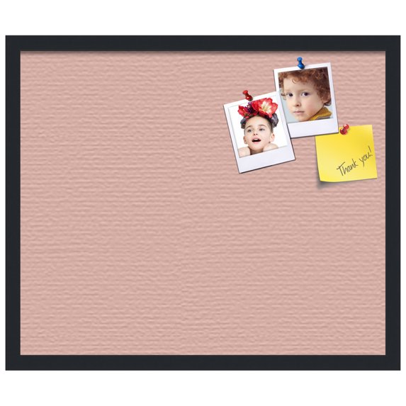 PinPix ArtToFrames 18x22 Custom Cork Bulletin Board Pink Pastel Poster Board Has a Fabric Style Canvas Finish, Framed in Satin Black (PinPix-1813)
