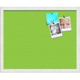 thumbnail image 1 of PinPix ArtToFrames 19x15 Custom Cork Bulletin Board Green Chevron   Poster Board Has a Fabric Style Canvas Finish, Framed in Satin White Frame (PinPix-518), 1 of 5