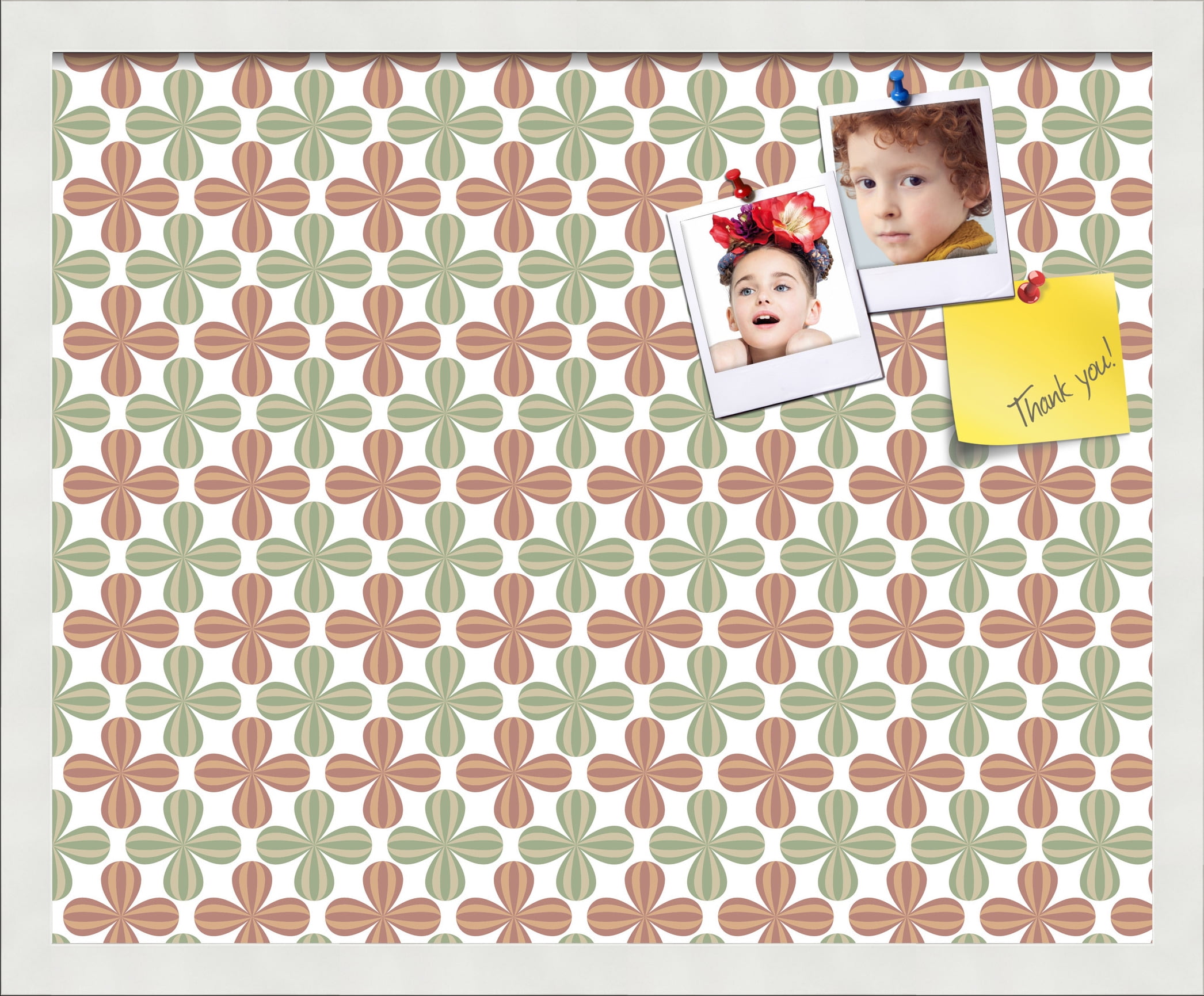 PinPix ArtToFrames 19x15 Custom Cork Bulletin Board    Poster Board Has a Fabric Style Canvas Finish, Framed in Satin White Frame (PinPix-558)