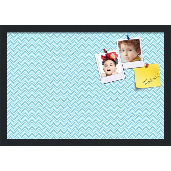 PinPix ArtToFrames 20x13 Custom Cork Bulletin Board    Poster Board Has a Fabric Style Canvas Finish, Framed in Satin Black (PinPix-247)