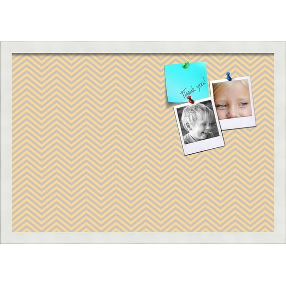 PinPix ArtToFrames 20x13 Custom Cork Bulletin Board Poster Board Has a Fabric Style Canvas Finish, Framed in Satin White Frame (PinPix-263)