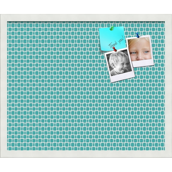 PinPix ArtToFrames 20x16 Custom Cork Bulletin Board Poster Board Has a Fabric Style Canvas Finish, Framed in Satin White Frame (PinPix-234)