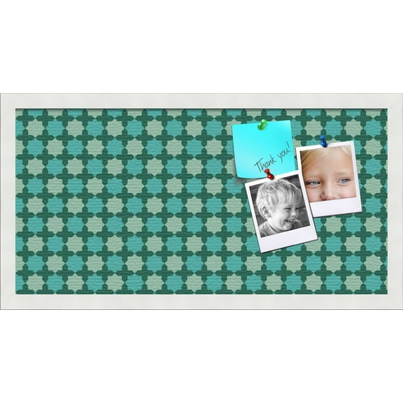 PinPix ArtToFrames 22x10 Custom Cork Bulletin Board    Poster Board Has a Fabric Style Canvas Finish, Framed in Satin White Frame (PinPix-588)
