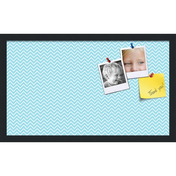PinPix ArtToFrames 22x12 Custom Cork Bulletin Board Poster Board Has a Fabric Style Canvas Finish, Framed in Satin Black (PinPix-247)