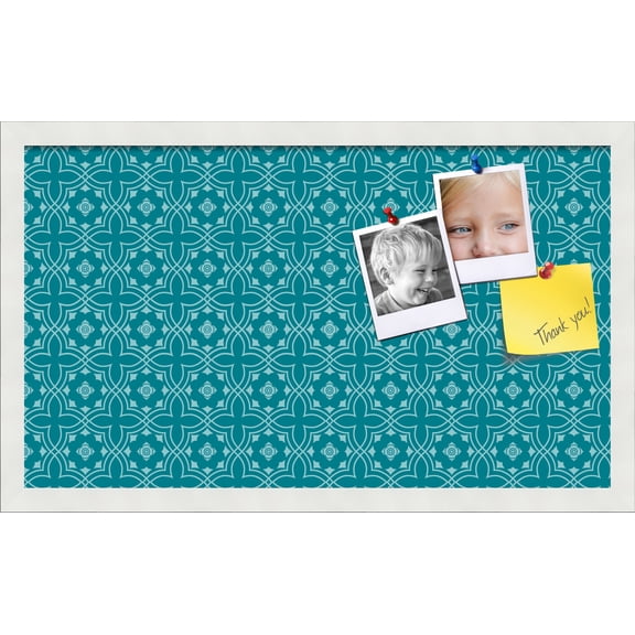 PinPix ArtToFrames 22x12 Custom Cork Bulletin Board    Poster Board Has a Fabric Style Canvas Finish, Framed in Satin White Frame (PinPix-596)