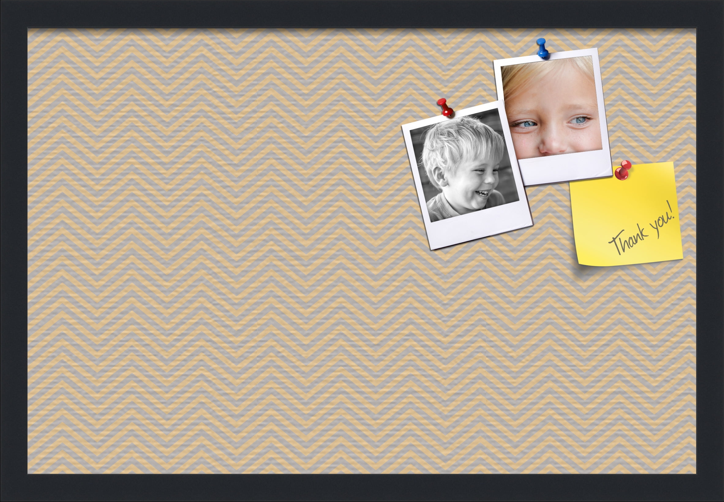 PinPix ArtToFrames 22x14 Custom Cork Bulletin Board    Poster Board Has a Fabric Style Canvas Finish, Framed in Satin Black (PinPix-263)