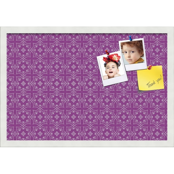 PinPix ArtToFrames 22x14 Custom Cork Bulletin Board    Poster Board Has a Fabric Style Canvas Finish, Framed in Satin White Frame (PinPix-595)