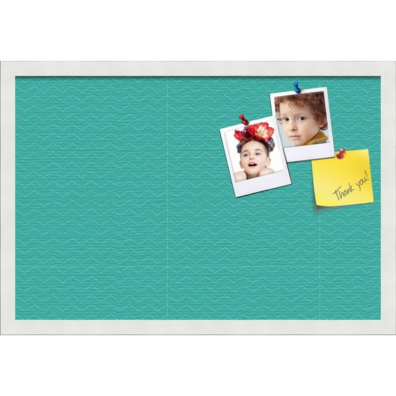 PinPix ArtToFrames 22x14 Custom Cork Bulletin Board Poster Board Has a Fabric Style Canvas Finish, Framed in Satin White Frame (PinPix-650)