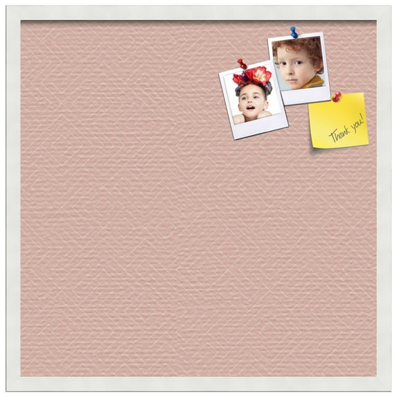 PinPix ArtToFrames 22x22 Custom Cork Bulletin Board Maze Salmon Poster Board Has a Fabric Style Canvas Finish, Framed in Satin White Frame (PinPix-1834)
