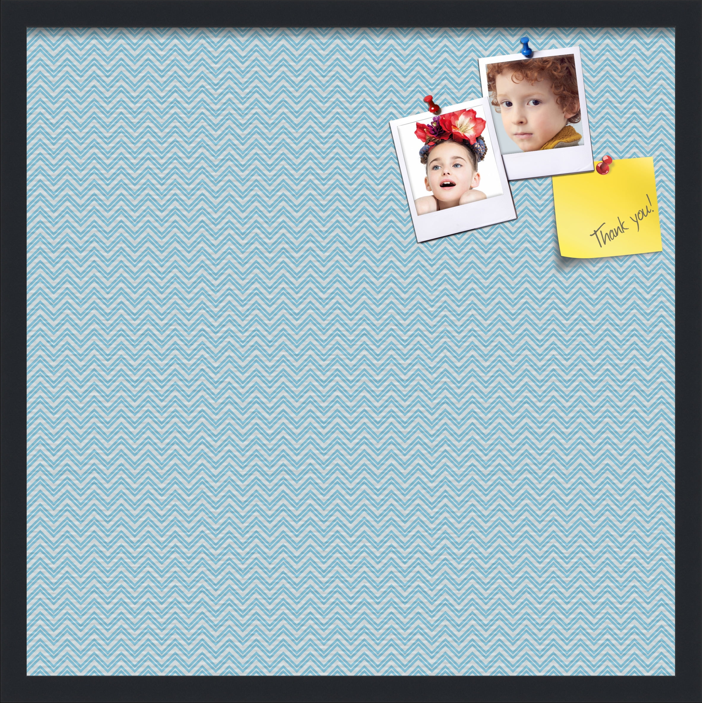 PinPix ArtToFrames 22x22 Custom Cork Bulletin Board    Poster Board Has a Fabric Style Canvas Finish, Framed in Satin Black (PinPix-247)