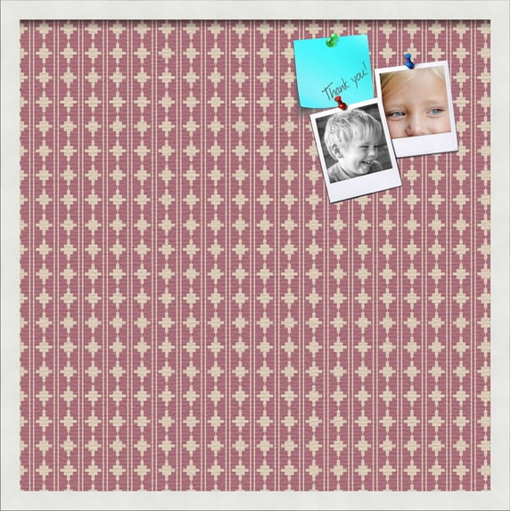 PinPix ArtToFrames 22x22 Custom Cork Bulletin Board Poster Board Has a Fabric Style Canvas Finish, Framed in Satin White Frame (PinPix-237)