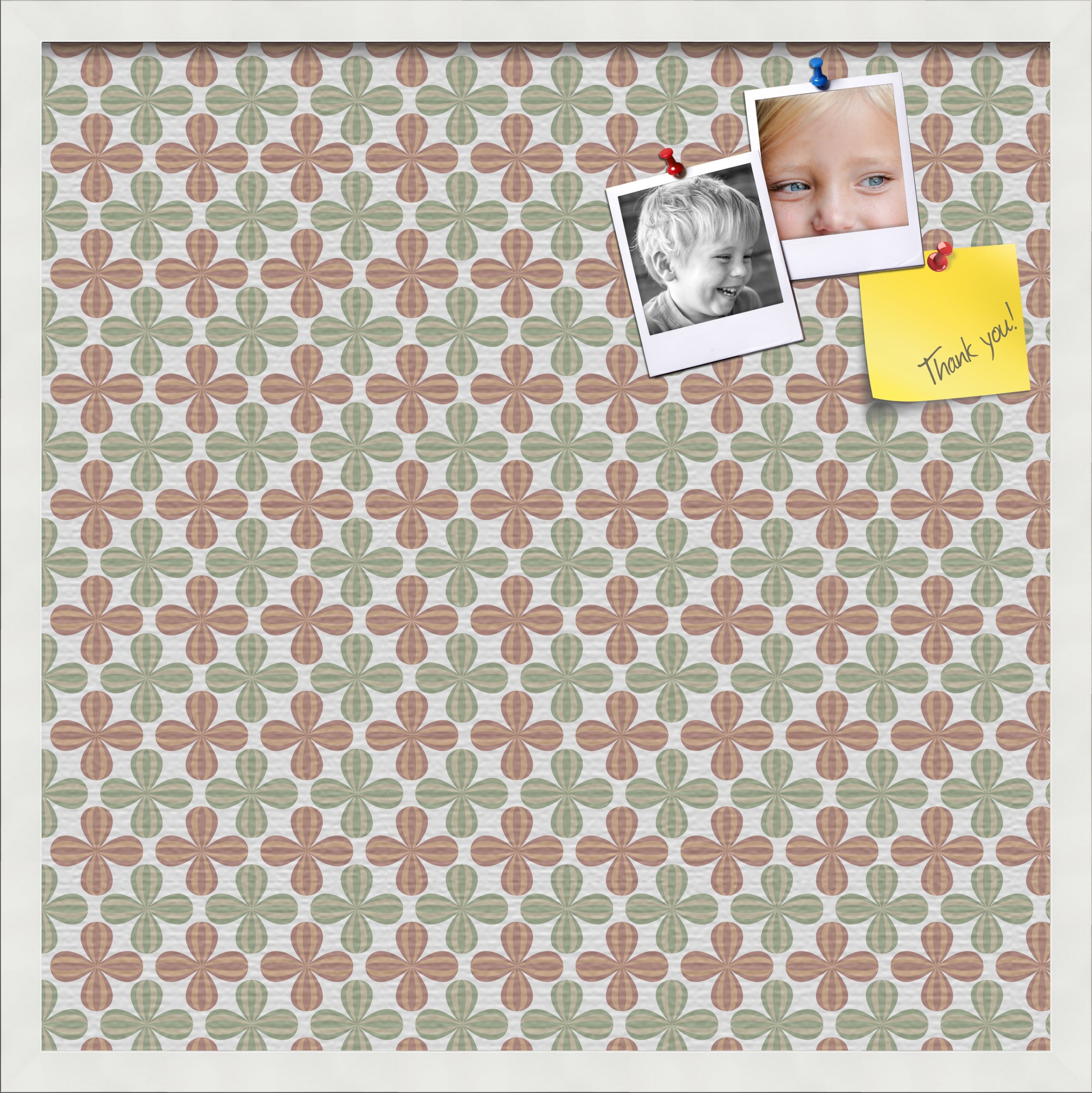 PinPix ArtToFrames 22x22 Custom Cork Bulletin Board    Poster Board Has a Fabric Style Canvas Finish, Framed in Satin White Frame (PinPix-558)