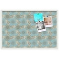 thumbnail image 1 of PinPix ArtToFrames 22x34 Custom Cork Bulletin Board Bohemian Elephants Lt Blue   Poster Board Has a Fabric Style Canvas Finish, Framed in Satin White Frame (PinPix-1578), 1 of 1