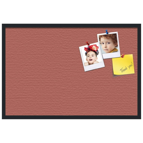 PinPix ArtToFrames 22x34 Custom Cork Bulletin Board Crimson Pastel Poster Board Has a Fabric Style Canvas Finish, Framed in Satin Black (PinPix-1807)