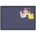 thumbnail image 1 of PinPix ArtToFrames 22x34 Custom Cork Bulletin Board Quatrefoil Navy   Poster Board Has a Fabric Style Canvas Finish, Framed in Satin Black (PinPix-285), 1 of 6