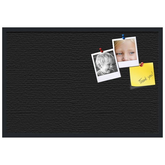 PinPix ArtToFrames 22x34 Custom Cork Bulletin Board Solid Black Poster Board Has a Fabric Style Canvas Finish, Framed in Satin Black (PinPix-622)