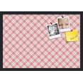 thumbnail image 1 of PinPix ArtToFrames 25x17 Custom Cork Bulletin Board Argyle Light Pink   Poster Board Has a Fabric Style Canvas Finish, Framed in Satin Black (PinPix-649), 1 of 6