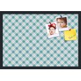 thumbnail image 1 of PinPix ArtToFrames 25x17 Custom Cork Bulletin Board Argyle Turquoise   Poster Board Has a Fabric Style Canvas Finish, Framed in Satin Black (PinPix-648), 1 of 6