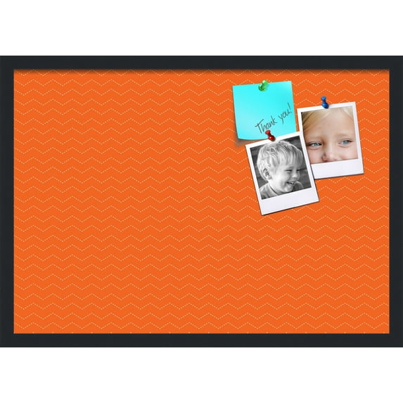 PinPix ArtToFrames 25x17 Custom Cork Bulletin Board Poster Board Has a Fabric Style Canvas Finish, Framed in Satin Black (PinPix-517)
