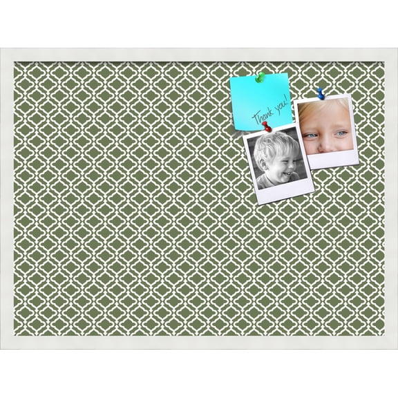 PinPix ArtToFrames 25x18 Custom Cork Bulletin Board    Poster Board Has a Fabric Style Canvas Finish, Framed in Satin White Frame (PinPix-229)