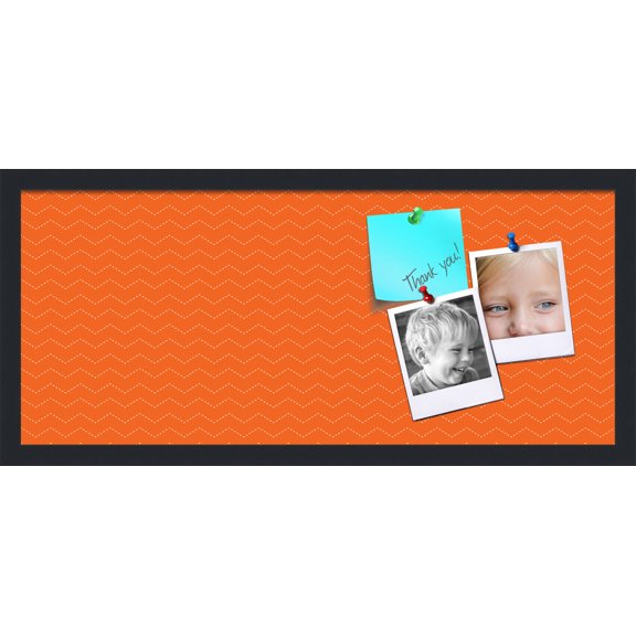 PinPix ArtToFrames 26x10 Custom Cork Bulletin Board Poster Board Has a Fabric Style Canvas Finish, Framed in Satin Black (PinPix-517)