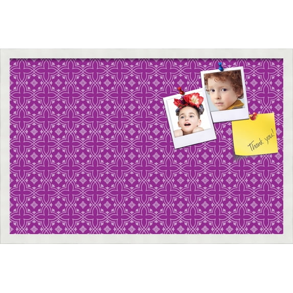 PinPix ArtToFrames 26x16 Custom Cork Bulletin Board Poster Board Has a Fabric Style Canvas Finish, Framed in Satin White Frame (PinPix-595)