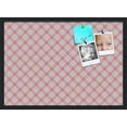 thumbnail image 1 of PinPix ArtToFrames 26x18 Custom Cork Bulletin Board Argyle Light Pink   Poster Board Has a Fabric Style Canvas Finish, Framed in Satin Black (PinPix-649), 1 of 6