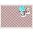 thumbnail image 1 of PinPix ArtToFrames 26x18 Custom Cork Bulletin Board Argyle Light Pink   Poster Board Has a Fabric Style Canvas Finish, Framed in Satin White Frame (PinPix-649), 1 of 6