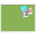 thumbnail image 1 of PinPix ArtToFrames 26x20 Custom Cork Bulletin Board Green Chevron   Poster Board Has a Fabric Style Canvas Finish, Framed in Satin White Frame (PinPix-518), 1 of 5