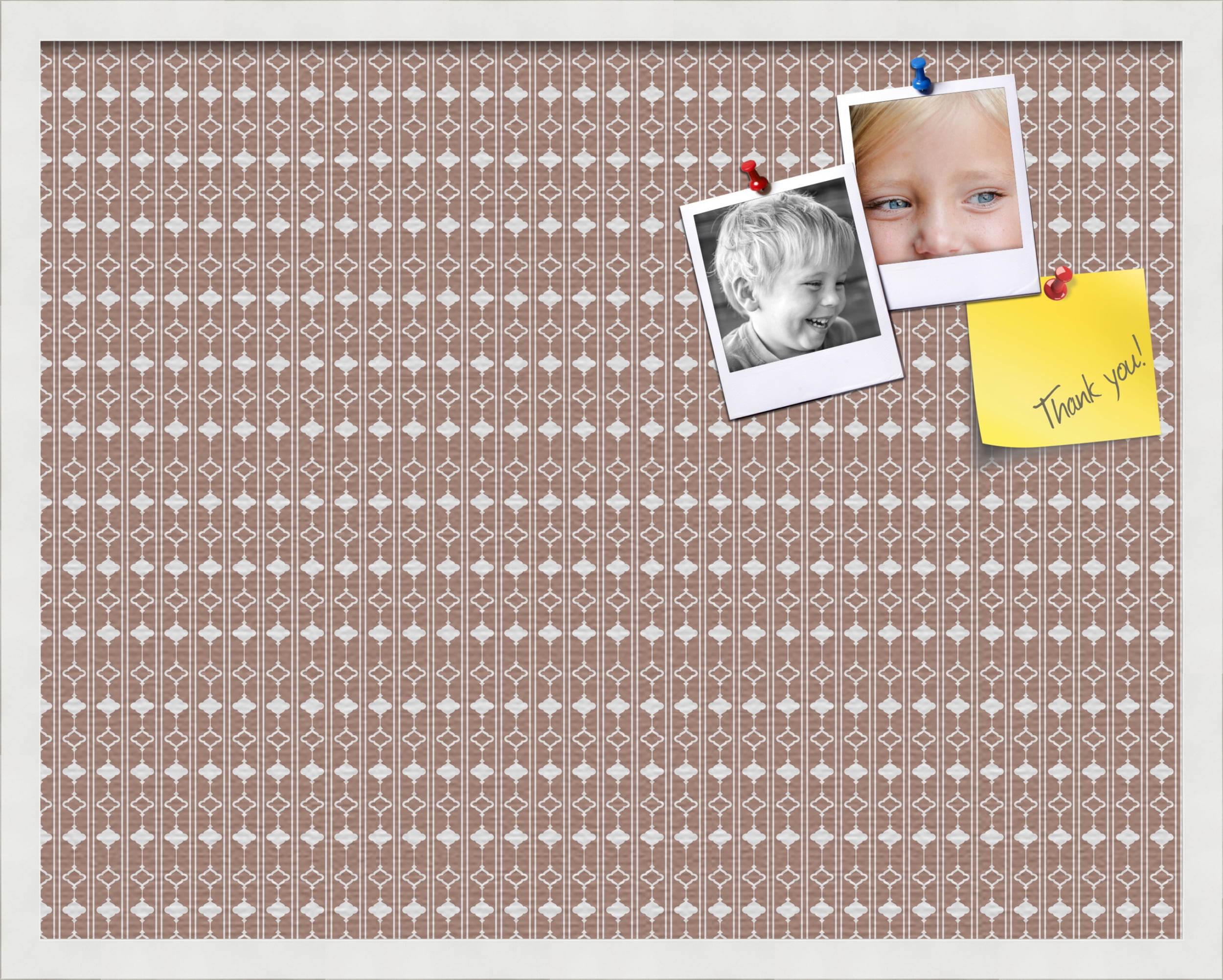 PinPix ArtToFrames 26x20 Custom Cork Bulletin Board    Poster Board Has a Fabric Style Canvas Finish, Framed in Satin White Frame (PinPix-235)