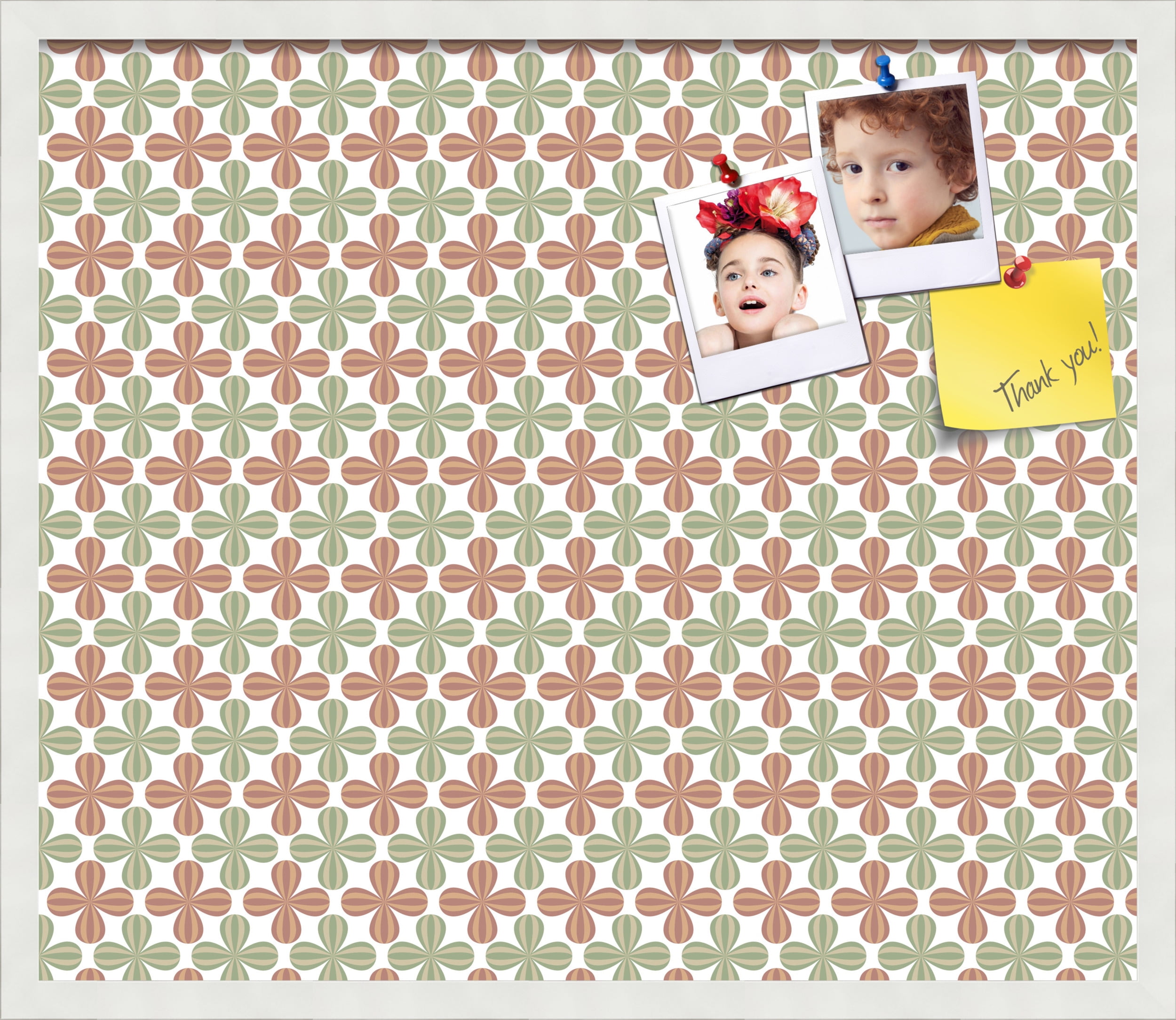 PinPix ArtToFrames 26x22 Custom Cork Bulletin Board    Poster Board Has a Fabric Style Canvas Finish, Framed in Satin White Frame (PinPix-558)