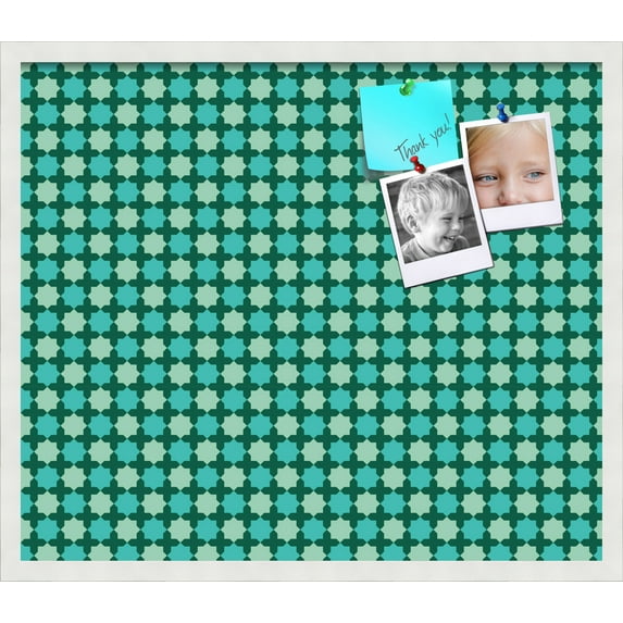 PinPix ArtToFrames 26x22 Custom Cork Bulletin Board Poster Board Has a Fabric Style Canvas Finish, Framed in Satin White Frame (PinPix-588)