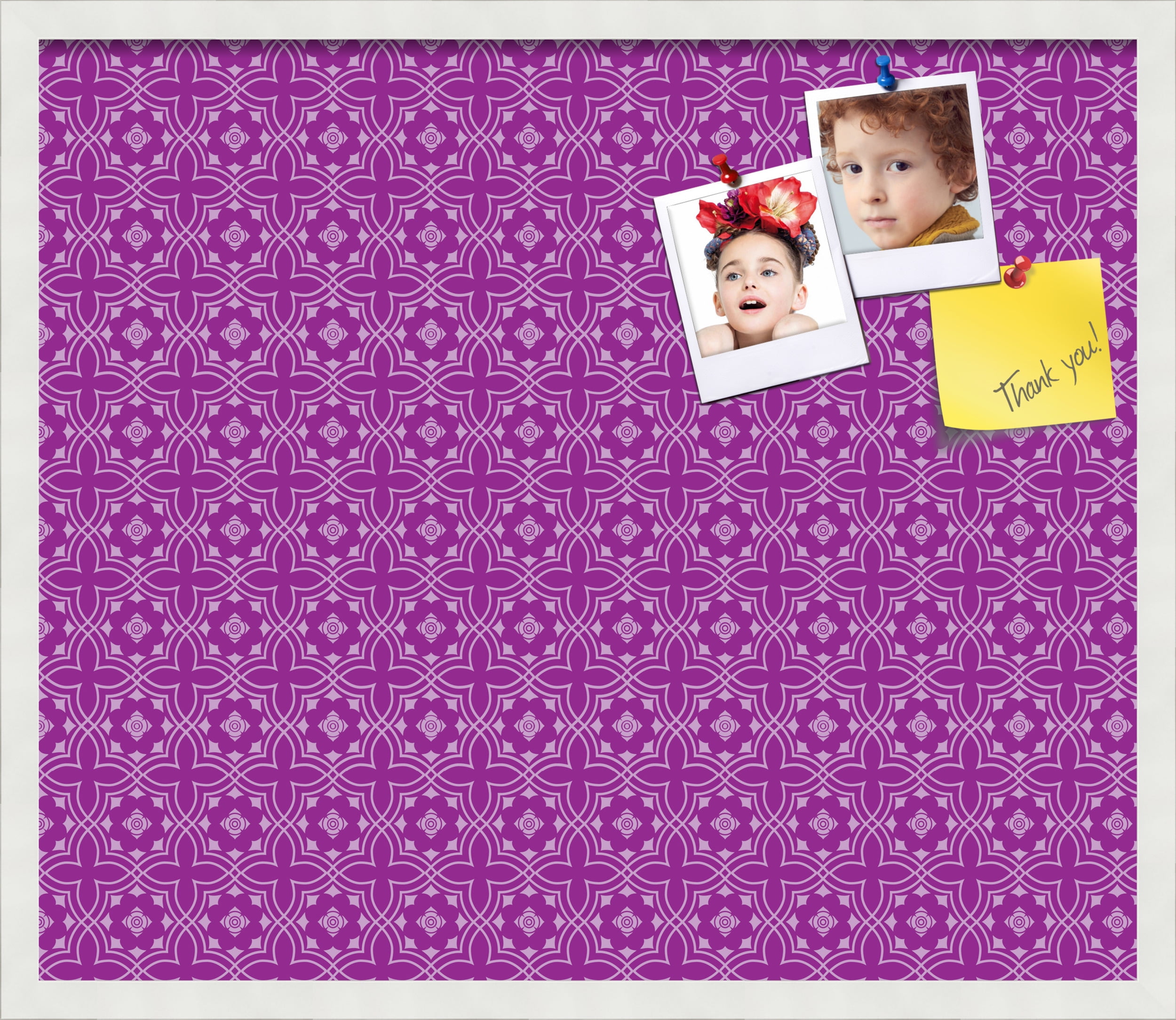 PinPix ArtToFrames 26x22 Custom Cork Bulletin Board    Poster Board Has a Fabric Style Canvas Finish, Framed in Satin White Frame (PinPix-595)