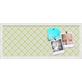 thumbnail image 1 of PinPix ArtToFrames 28x10 Custom Cork Bulletin Board Argyle Light Yellow   Poster Board Has a Fabric Style Canvas Finish, Framed in Satin White Frame (PinPix-642), 1 of 6