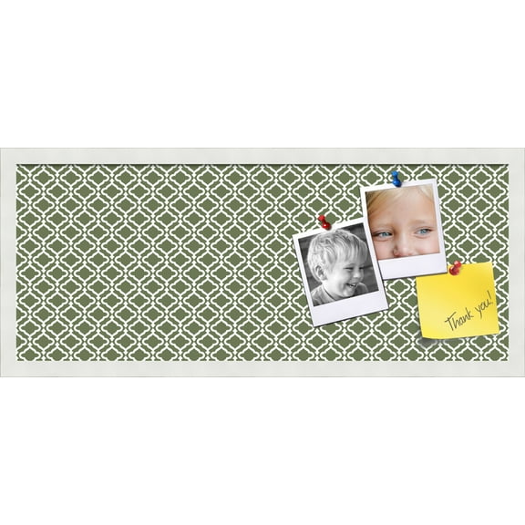PinPix ArtToFrames 28x10 Custom Cork Bulletin Board    Poster Board Has a Fabric Style Canvas Finish, Framed in Satin White Frame (PinPix-229)