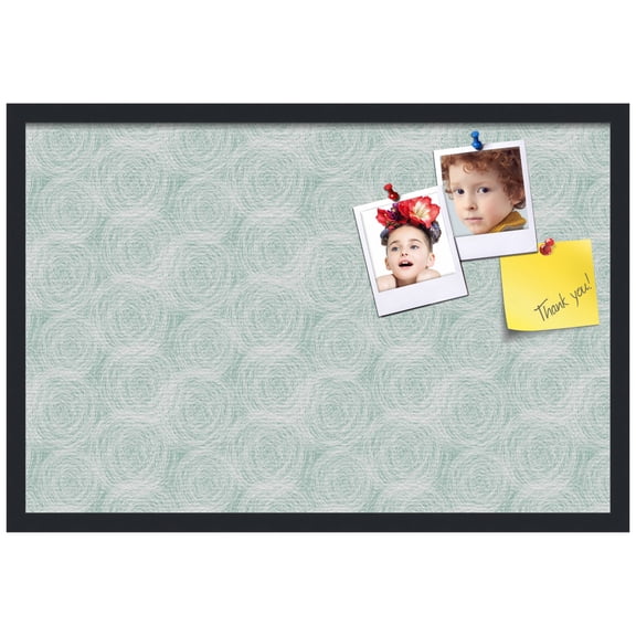 PinPix ArtToFrames 28x18 Custom Cork Bulletin Board Poster Board Has a Fabric Style Canvas Finish, Framed in Satin Black (PinPix-1926)