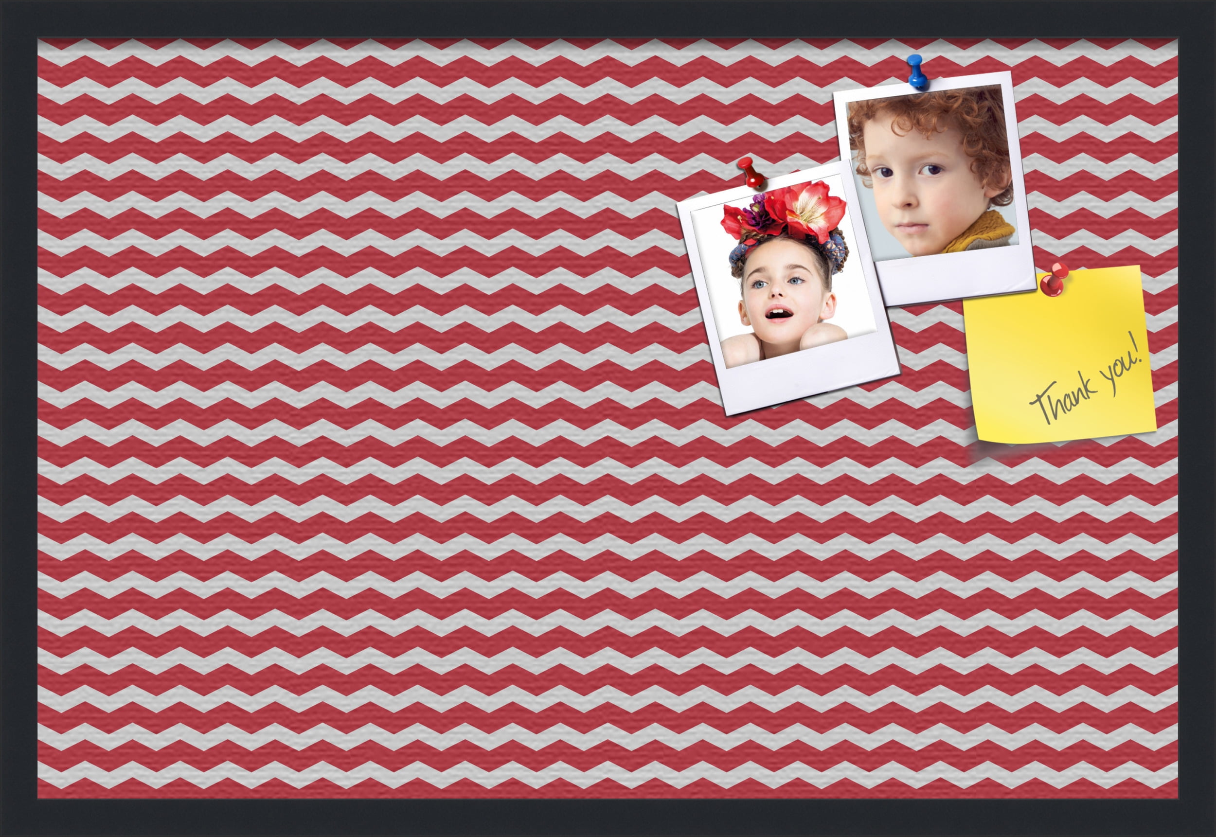 PinPix ArtToFrames 28x18 Custom Cork Bulletin Board    Poster Board Has a Fabric Style Canvas Finish, Framed in Satin Black (PinPix-511)