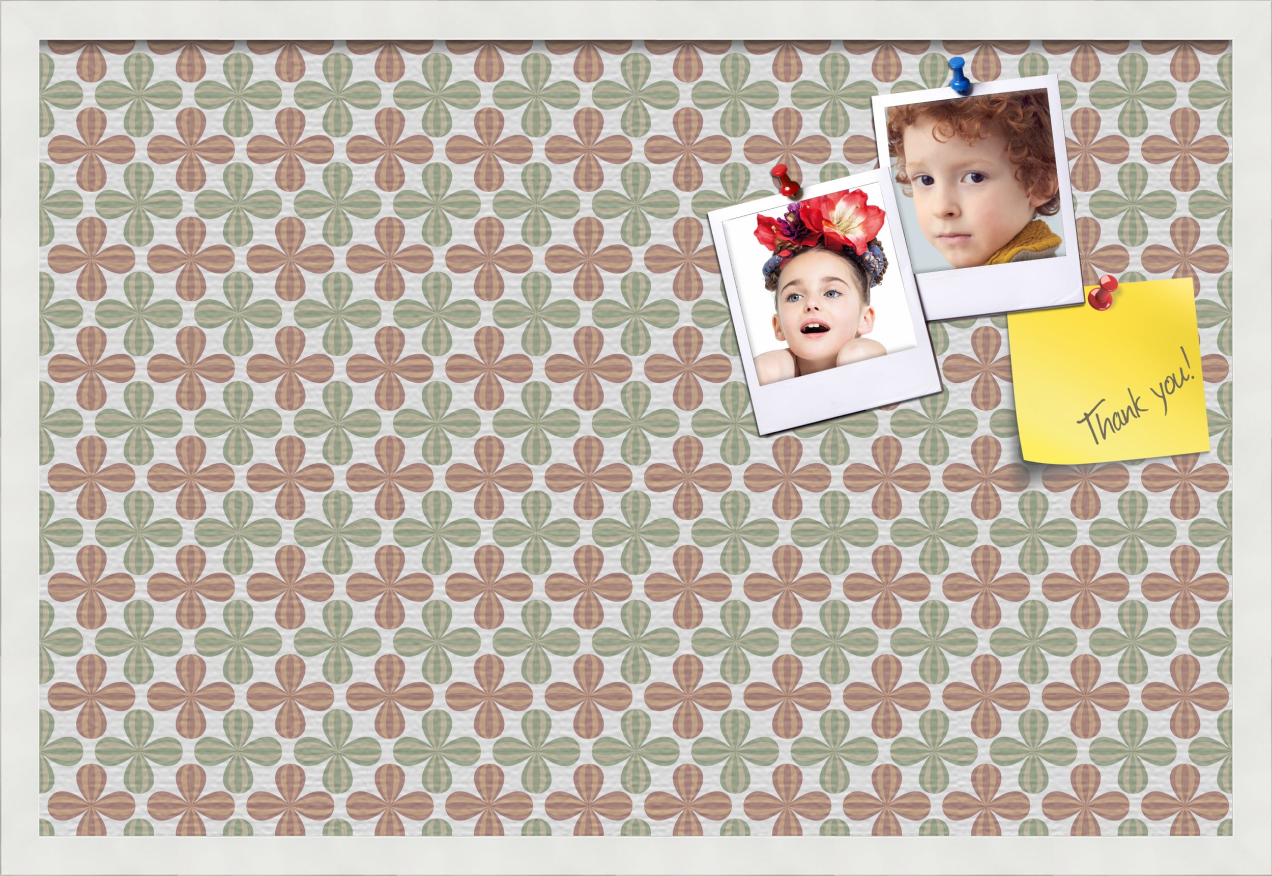 PinPix ArtToFrames 28x18 Custom Cork Bulletin Board    Poster Board Has a Fabric Style Canvas Finish, Framed in Satin White Frame (PinPix-558)