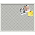 thumbnail image 1 of PinPix ArtToFrames 28x22 Custom Cork Bulletin Board Argyle Gray   Poster Board Has a Fabric Style Canvas Finish, Framed in Satin White Frame (PinPix-638), 1 of 6