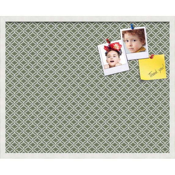 PinPix ArtToFrames 28x22 Custom Cork Bulletin Board Poster Board Has a Fabric Style Canvas Finish, Framed in Satin White Frame (PinPix-229)