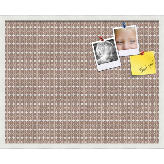 PinPix ArtToFrames 28x22 Custom Cork Bulletin Board    Poster Board Has a Fabric Style Canvas Finish, Framed in Satin White Frame (PinPix-235)