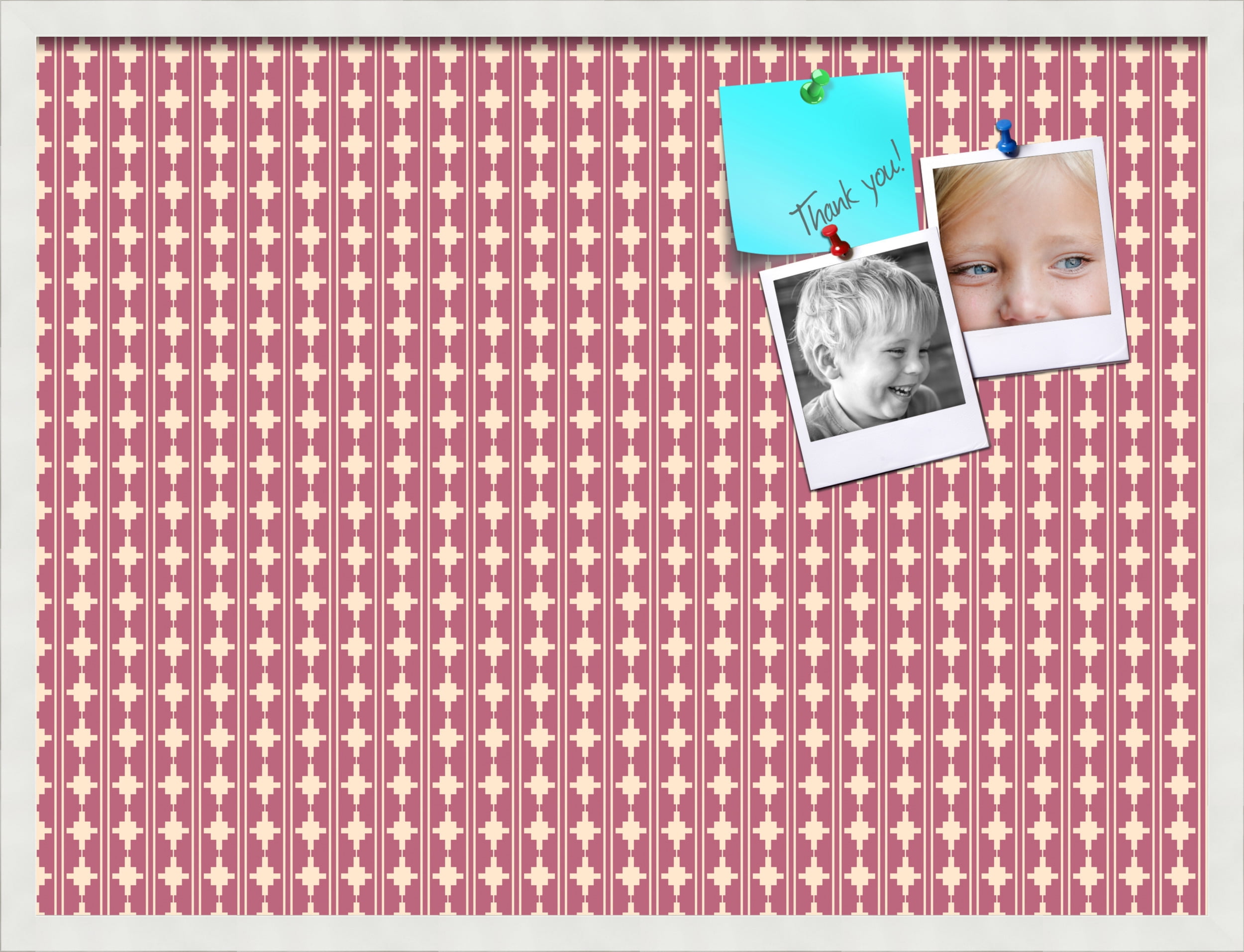 PinPix ArtToFrames 30x22 Custom Cork Bulletin Board    Poster Board Has a Fabric Style Canvas Finish, Framed in Satin White Frame (PinPix-237)