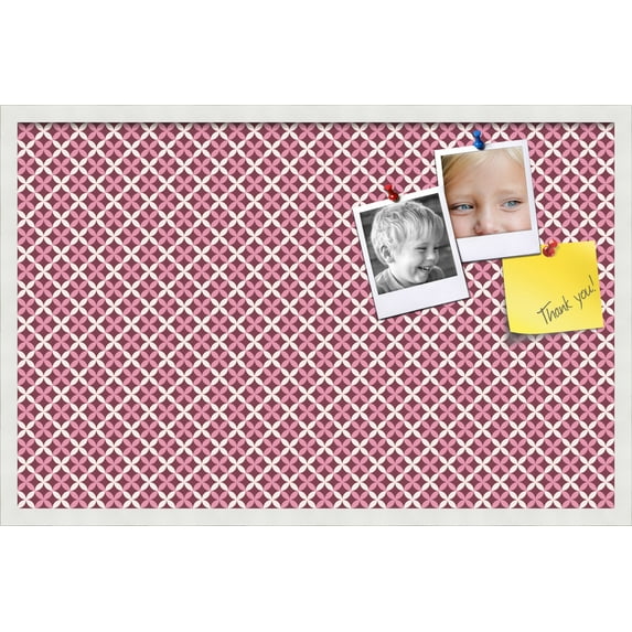 PinPix ArtToFrames 32x20 Custom Cork Bulletin Board Poster Board Has a Fabric Style Canvas Finish, Framed in Satin White Frame (PinPix-470)