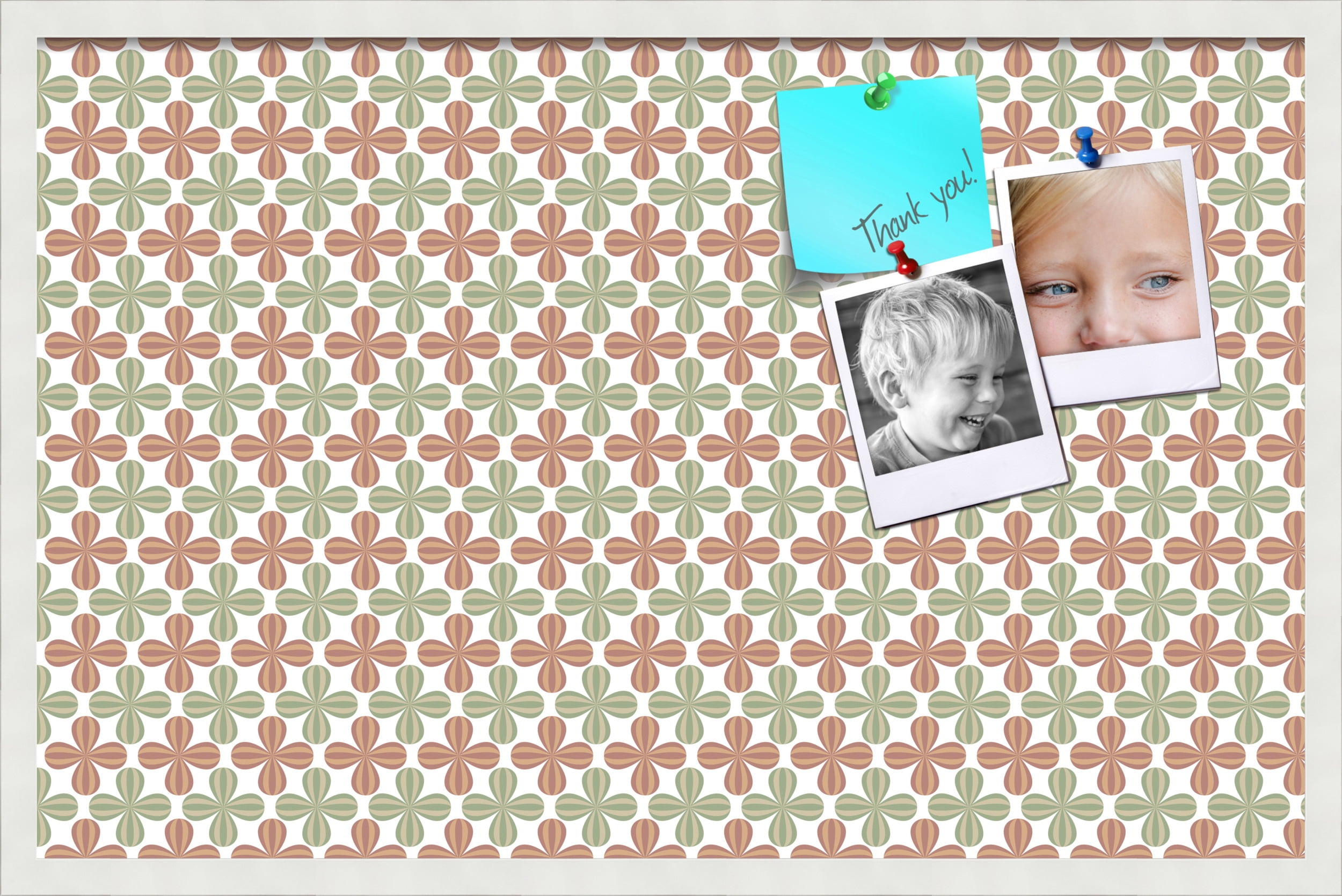 PinPix ArtToFrames 32x20 Custom Cork Bulletin Board    Poster Board Has a Fabric Style Canvas Finish, Framed in Satin White Frame (PinPix-558)